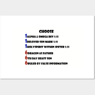 Holy Trinity 111 or Unholy Trinity 666 - You Choose - Mark of the Beast - Revelation - Bible Christian Motivation Posters and Art